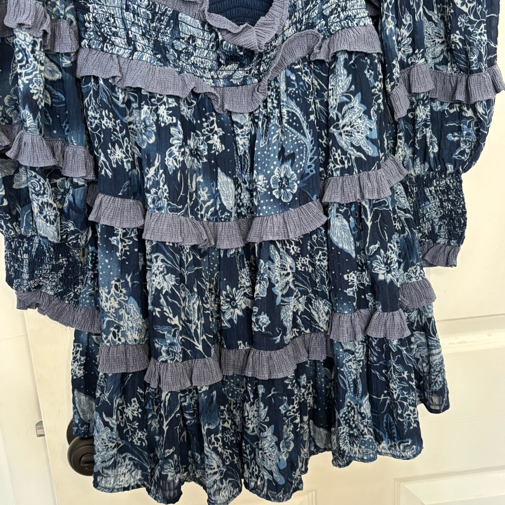 Elliat Blue Printed Ruffle Mini Dress - Picture 9 of 13